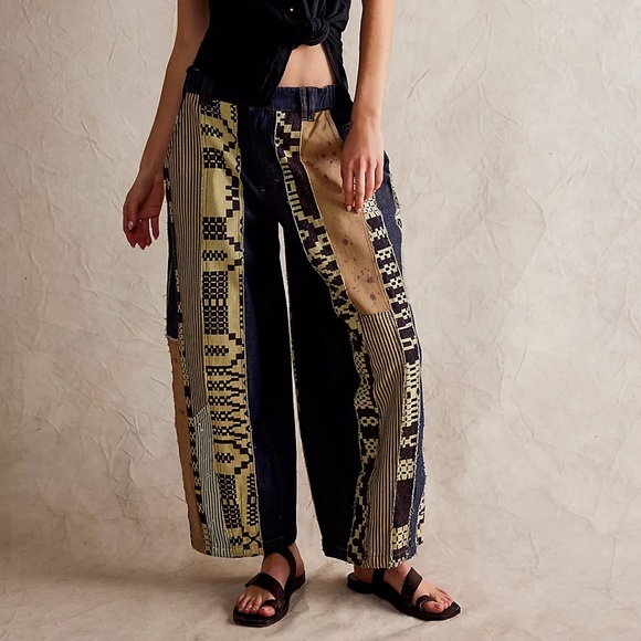 Free People Denim - FREE PEOPLE We The Free Ever After Pieced Barrel Jeans